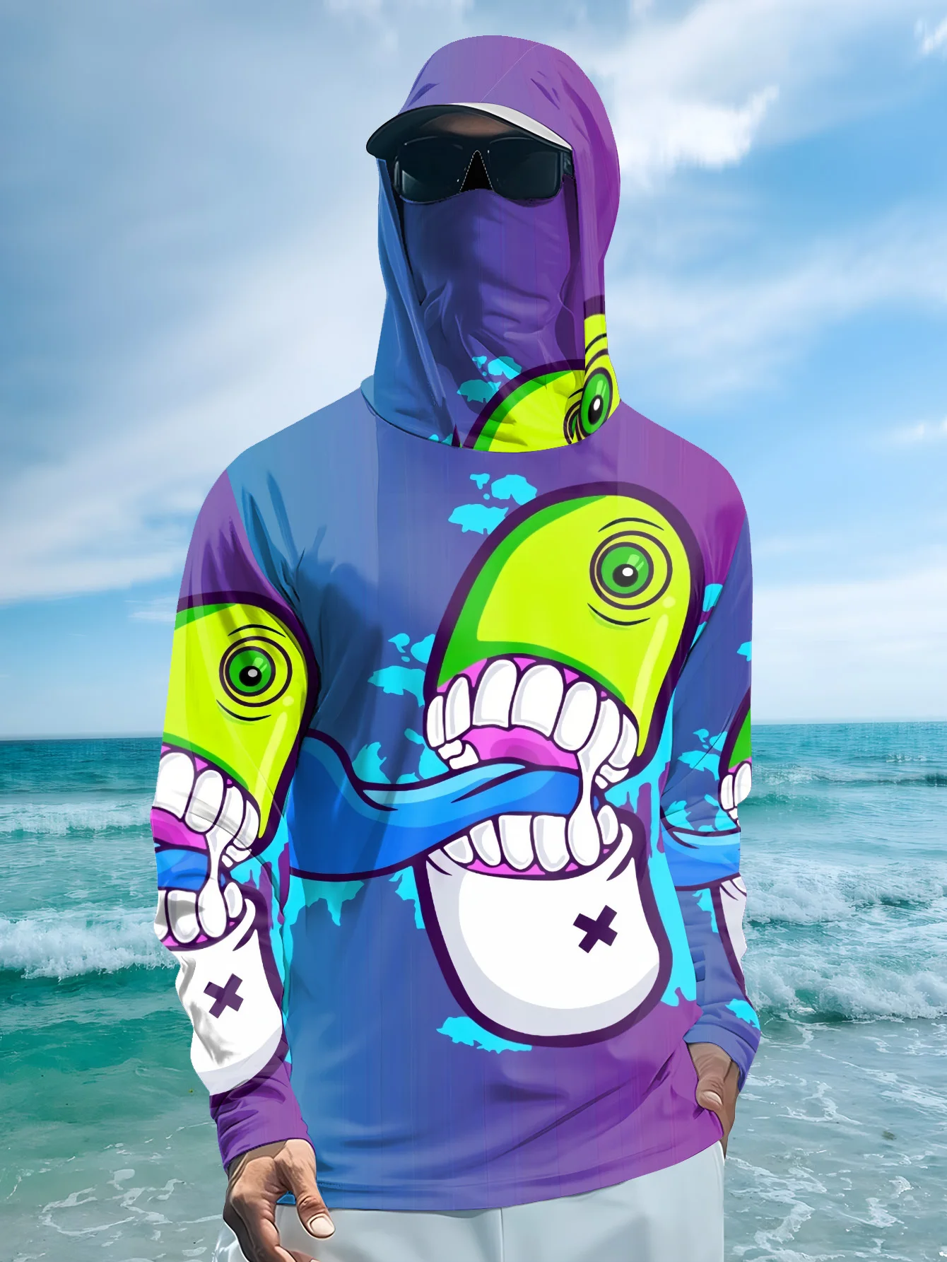 Fishing Hoodie - Camisola com capuz para pesca, com
