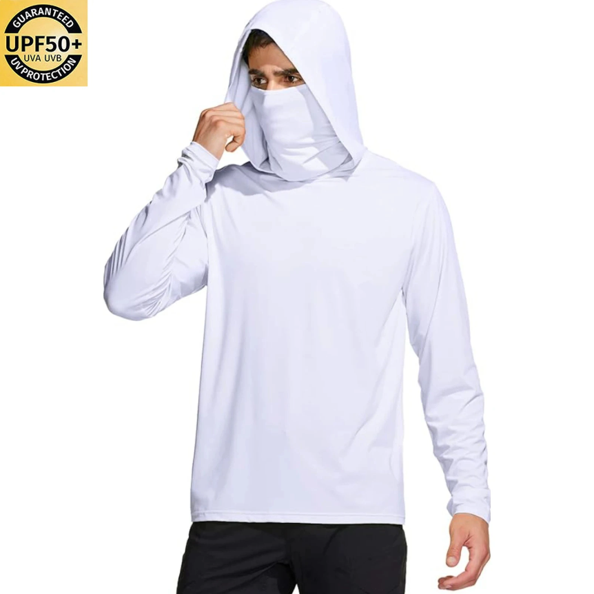 Fishing Shirt Uv Protection - Camisa masculina de pesca com capuz,