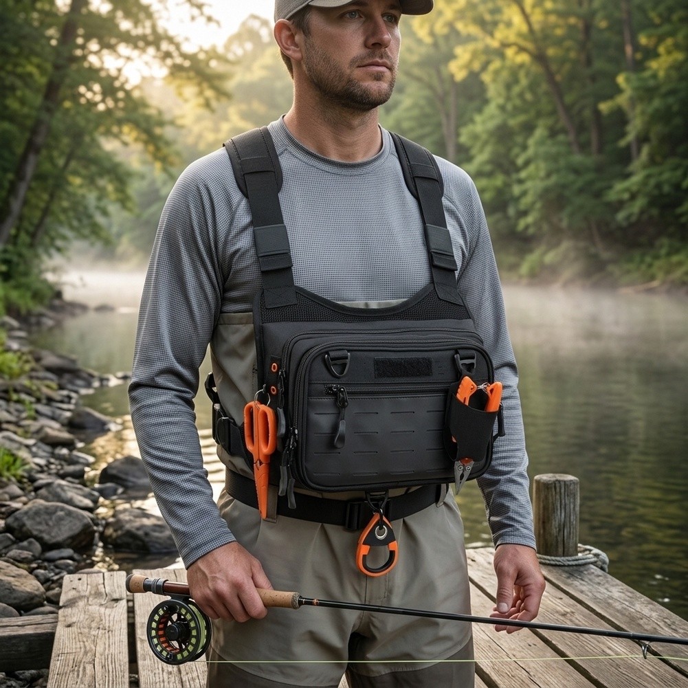 Colete-mochila para pesca com  - Fishing Vest avaliação e preço