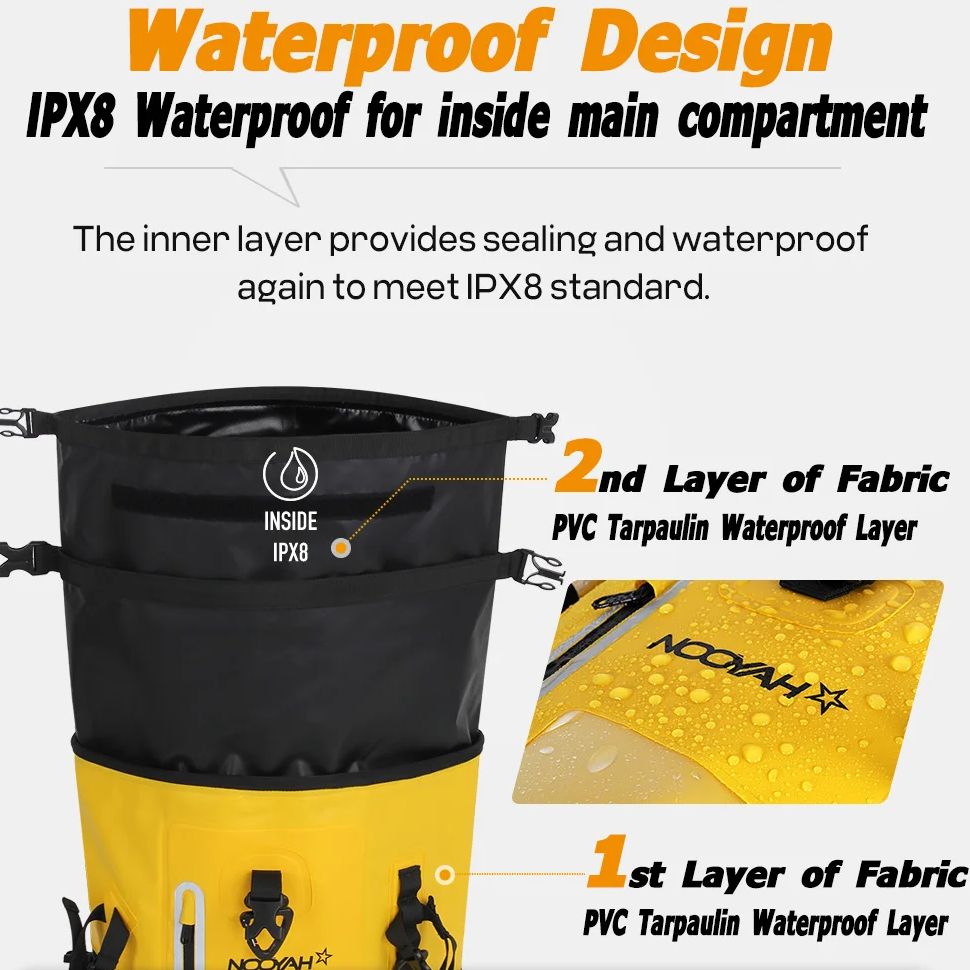 NOOYAH Mochila Seca à Prova D' - Fishing Bag Waterproof avaliação e preço